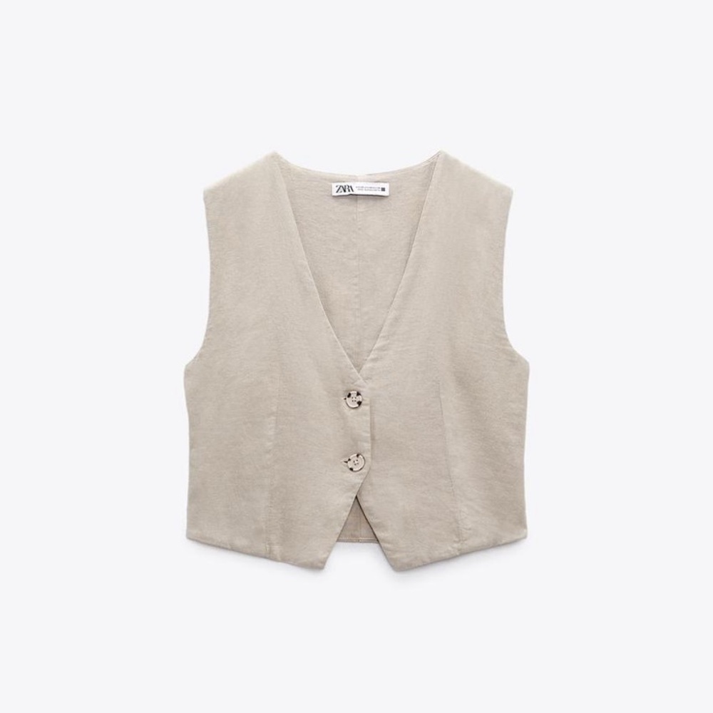 COPY - Zara Cropped Linen Vest